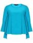 Блуза из шелка свободного кроя с длинными рукавами Marina Rinaldi  –  Общий вид
