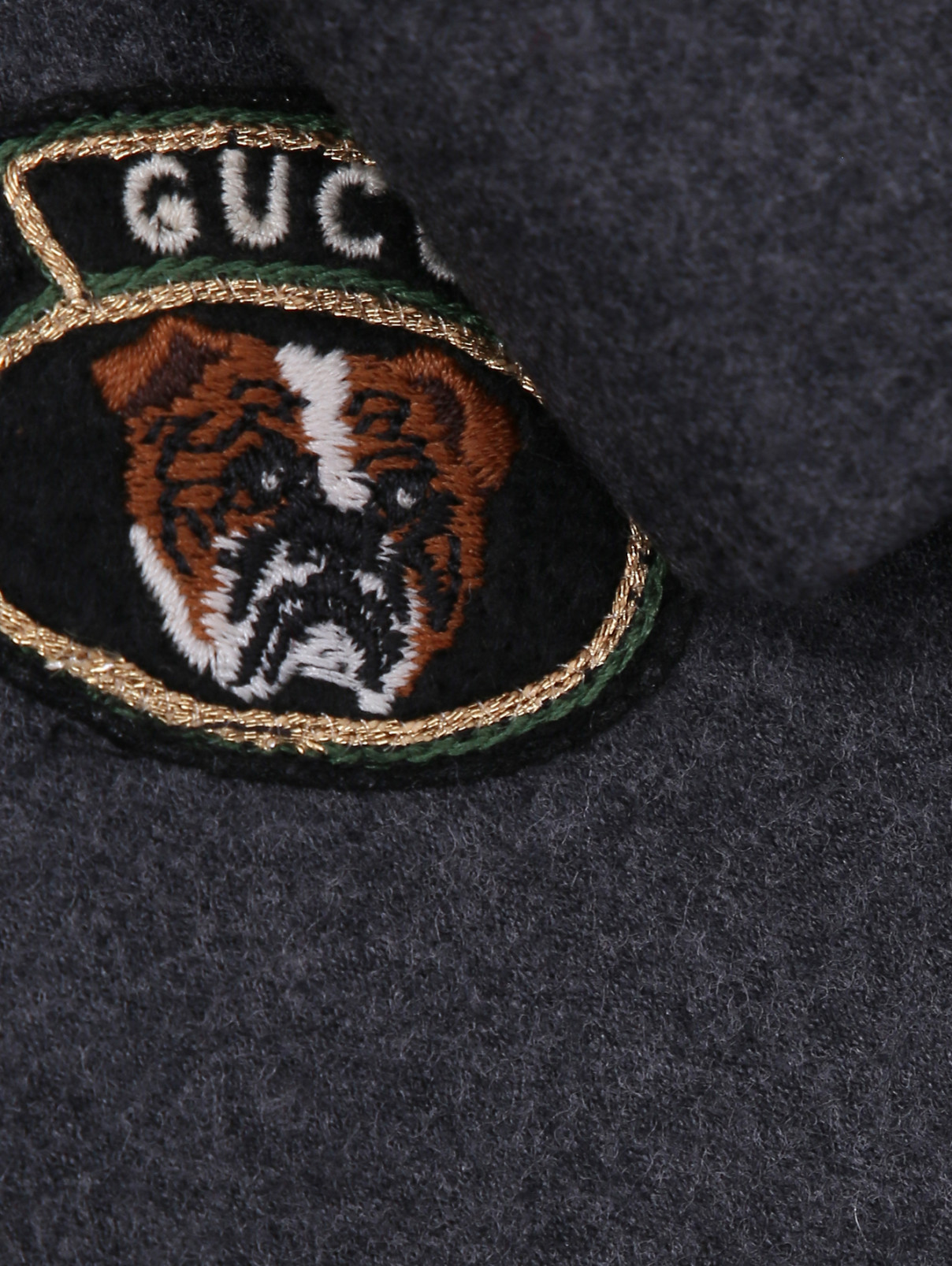 Пиджак из шерсти с аппликацией Gucci  –  Деталь  – Цвет:  Серый