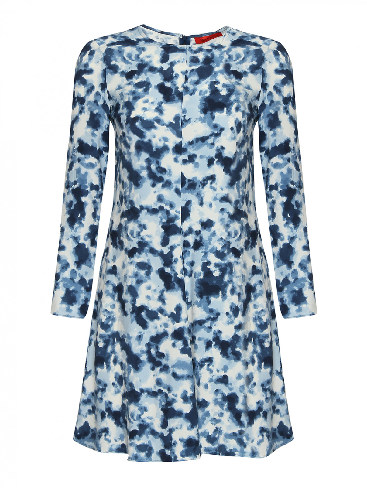 Платье из вискозы с узором Max&Co  –  Общий вид  – Цвет:  Синий