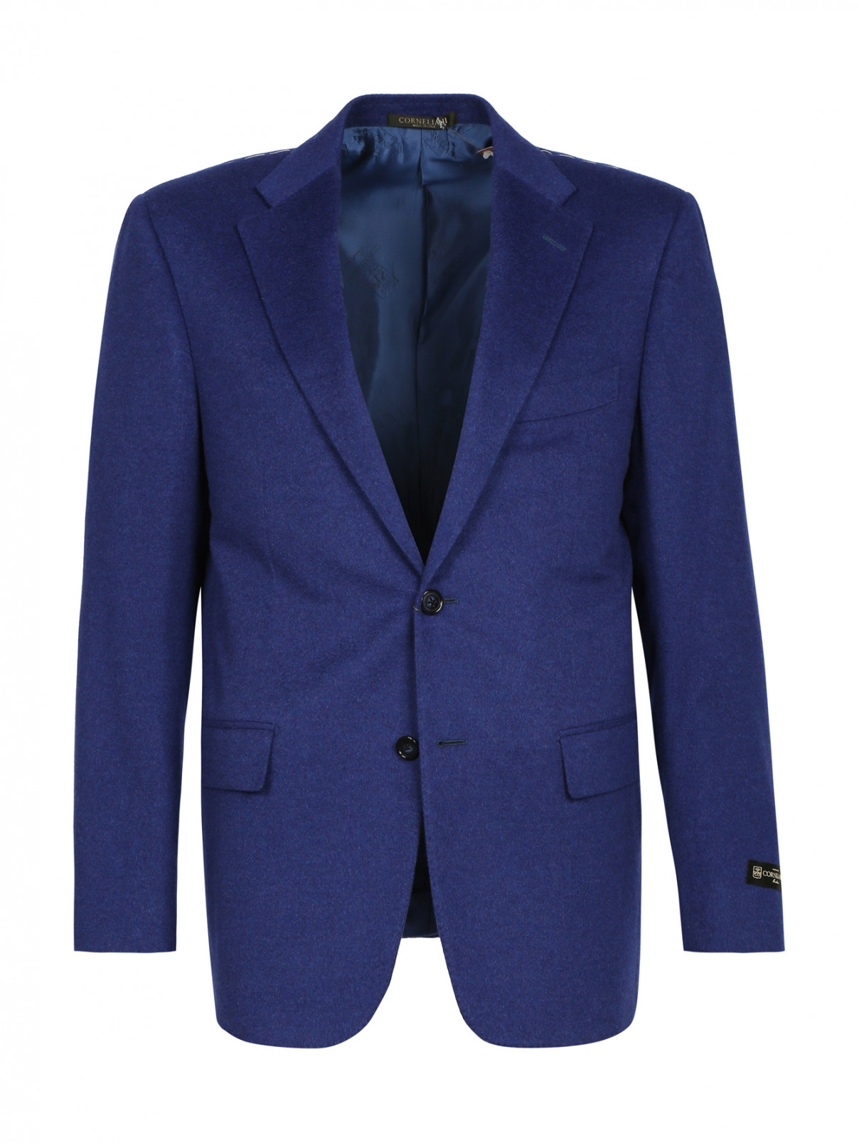 Однобортный пиджак из кашемира Corneliani  –  Общий вид  – Цвет:  Синий