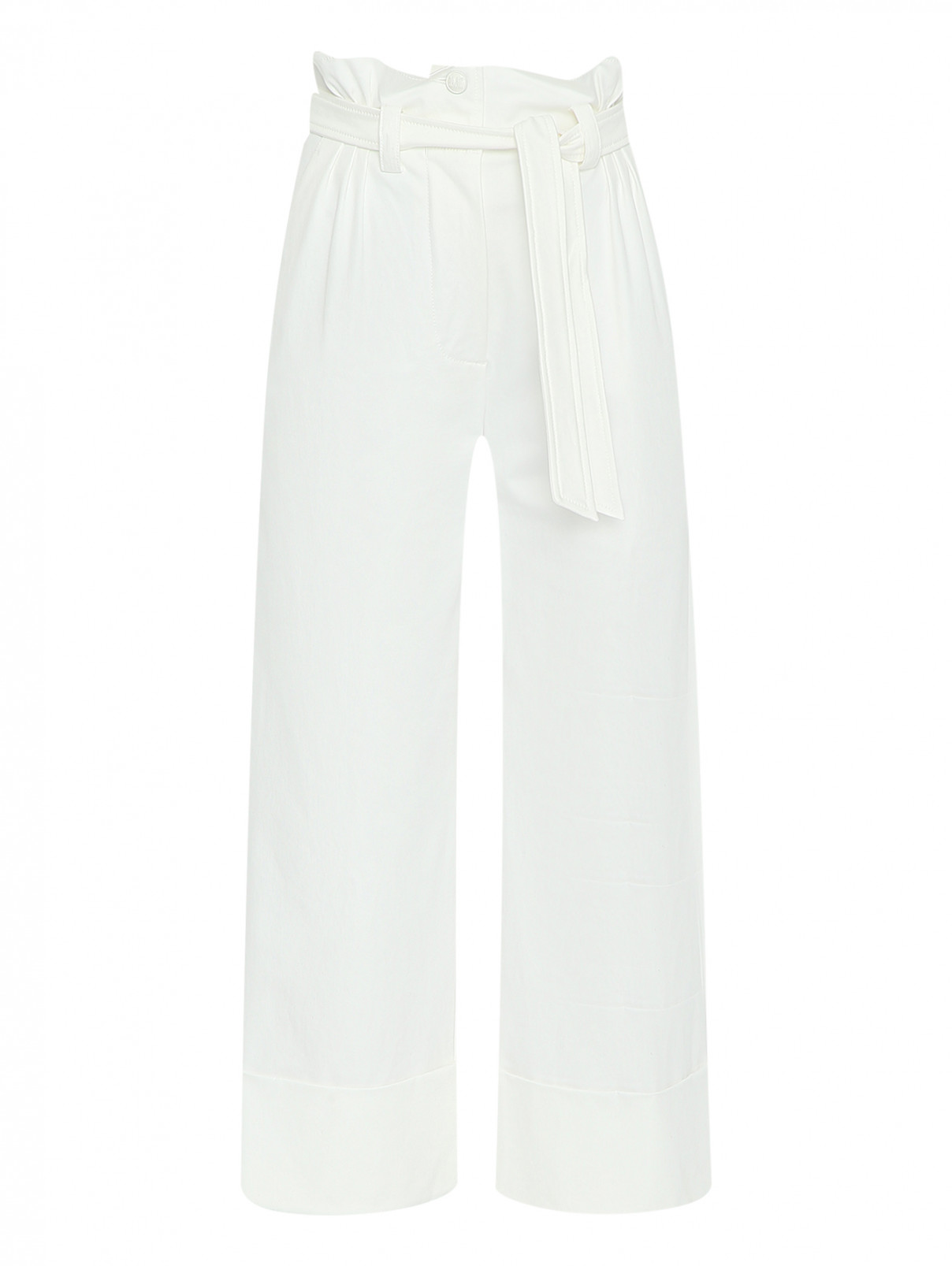 Укороченные брюки широкого кроя Max Mara  –  Общий вид  – Цвет:  Белый