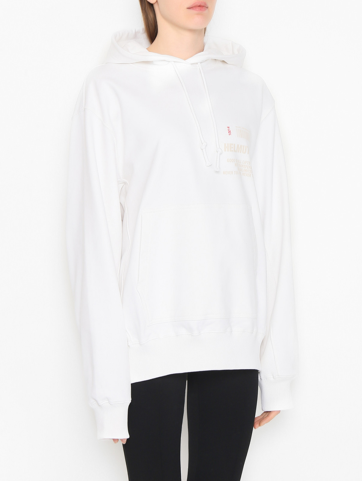 Толстовка с принтом Helmut Lang  –  МодельВерхНиз  – Цвет:  Белый