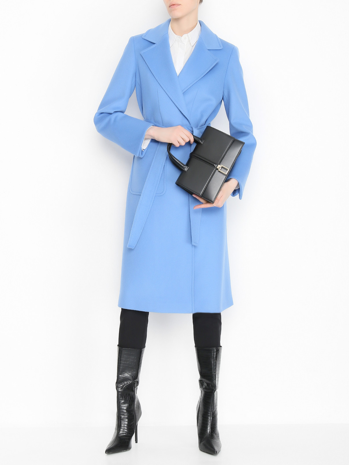 Пальто из шерсти Max&Co  –  МодельОбщийВид  – Цвет:  Синий