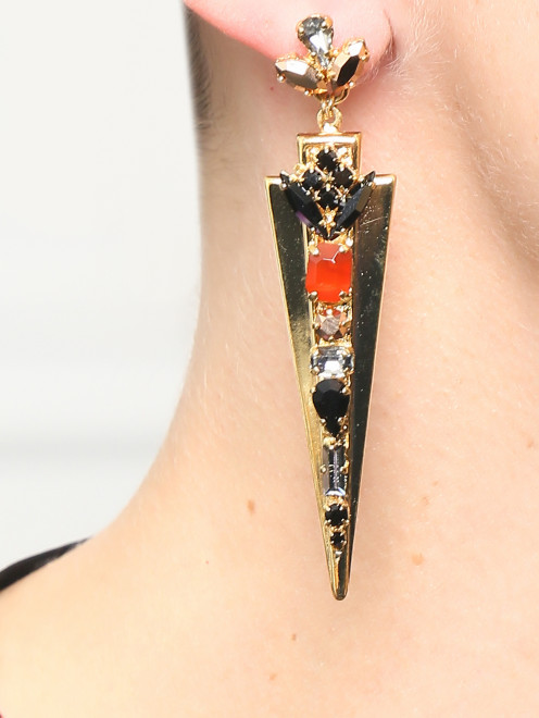 Серьги из металла декорированные кристаллами Lkdesign - МодельОбщийВид