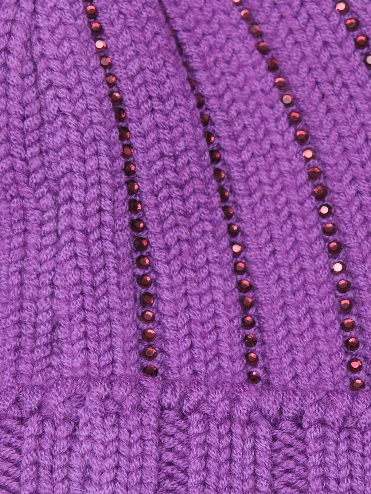 Шапка из шерсти, декорированная кристаллами Ermanno Firenze  –  Деталь1  – Цвет:  Фиолетовый