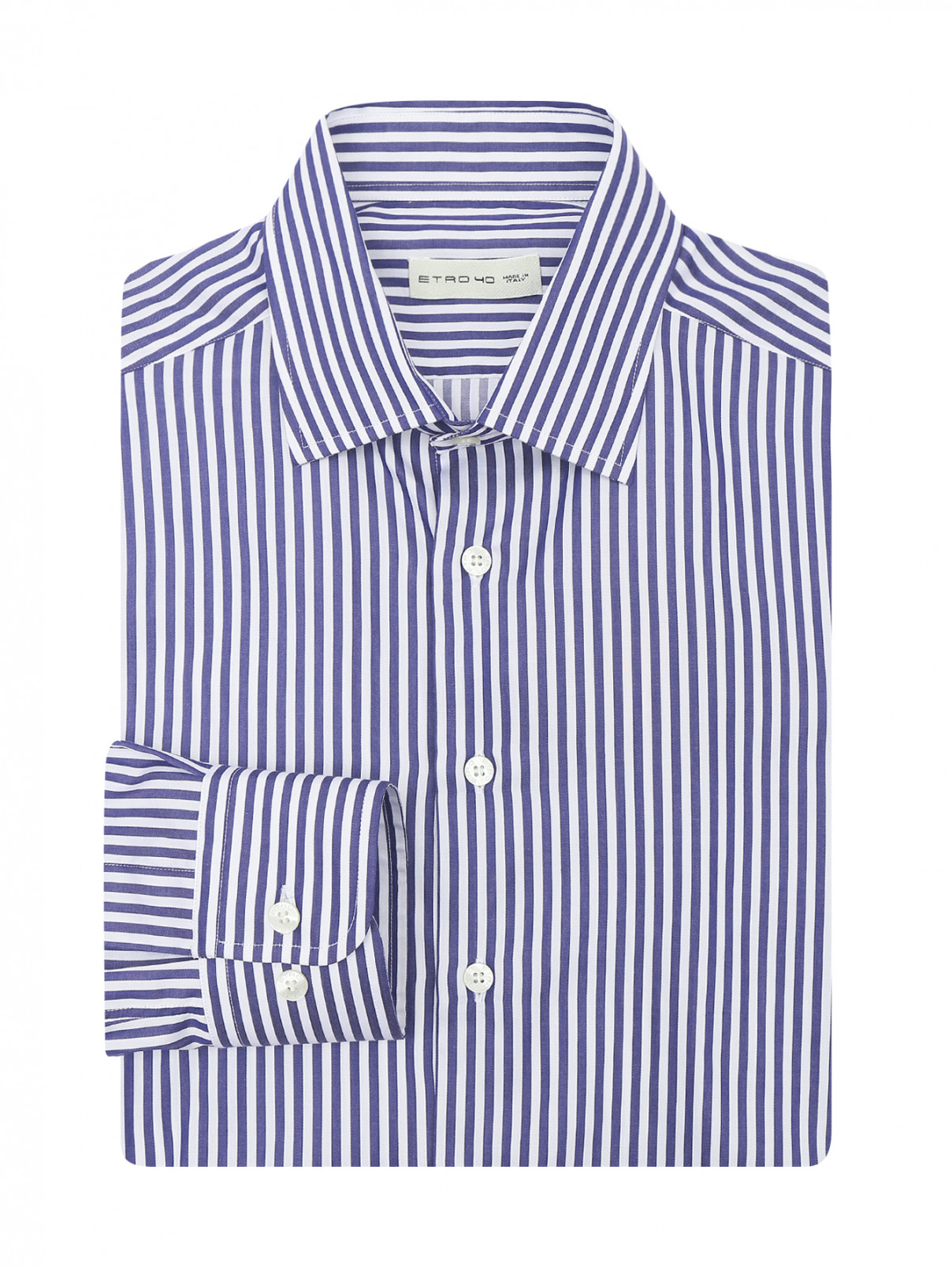 Рубашка из хлопка с узором "полоска" Etro  –  Общий вид  – Цвет:  Синий