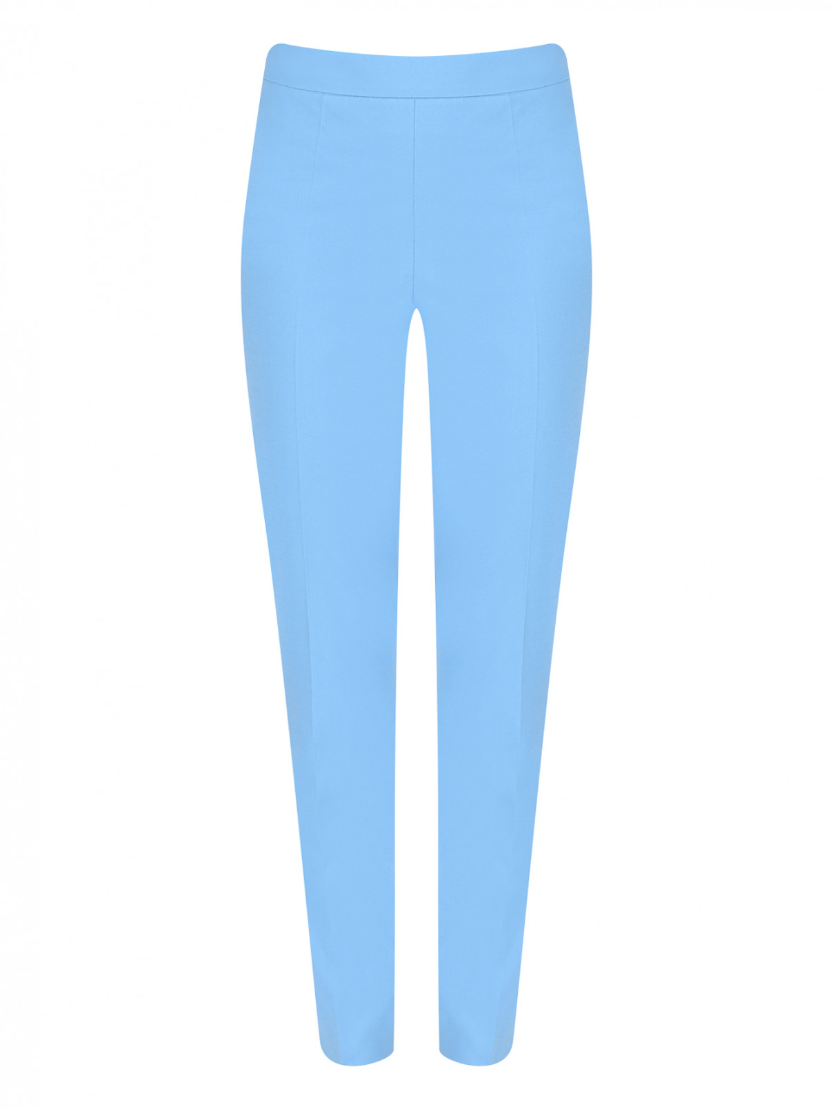 Укороченные брюки из хлопка Moschino Boutique  –  Общий вид  – Цвет:  Синий