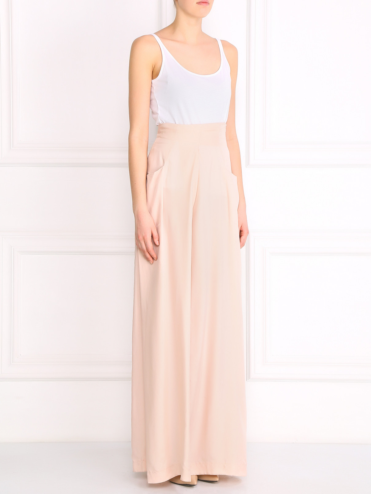 Платье-макси с двумя боковыми карманами Cacharel  –  Модель Общий вид  – Цвет:  Розовый