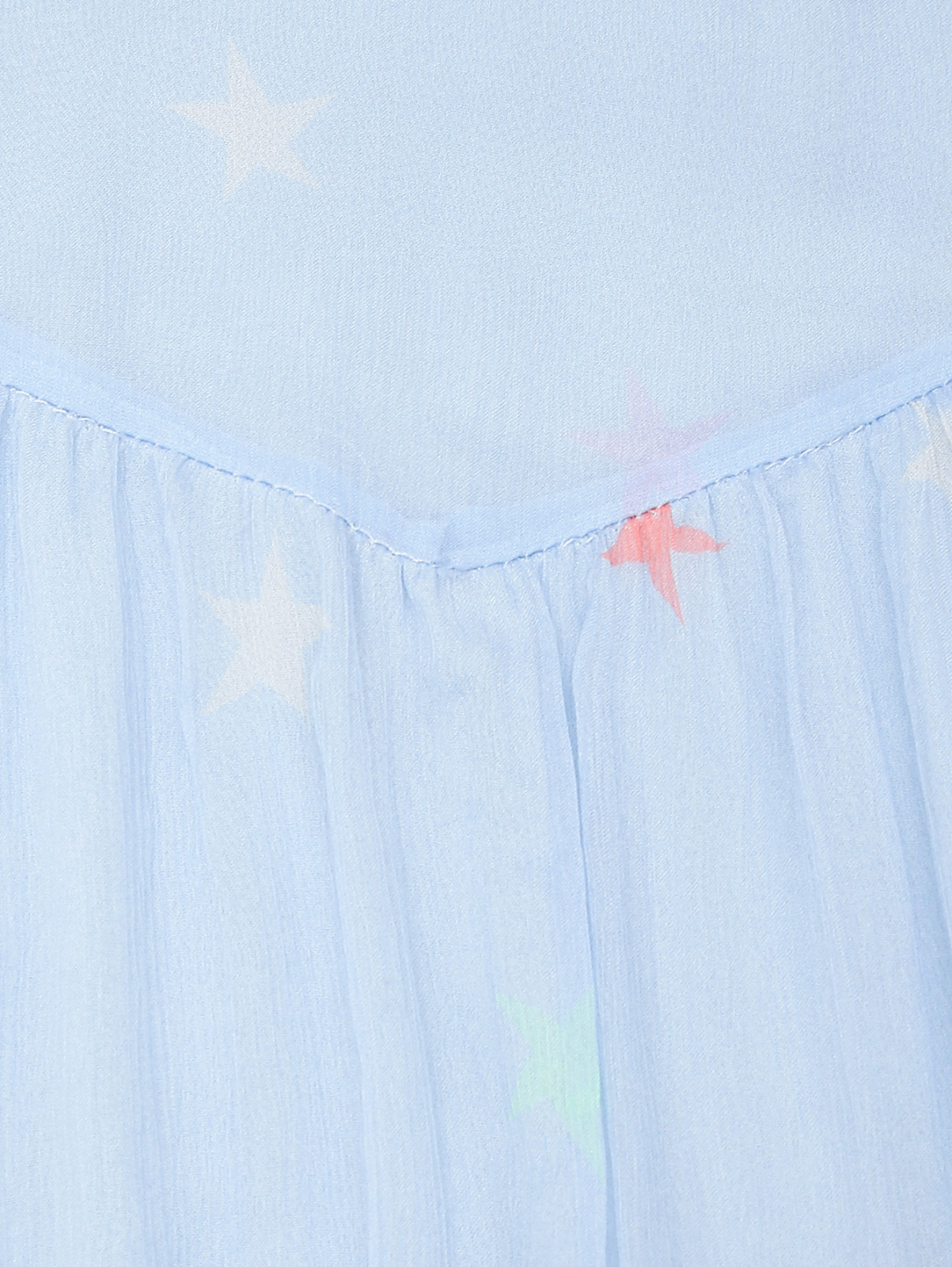 Платье из шелка с узором Stella McCartney kids  –  Деталь1  – Цвет:  Синий
