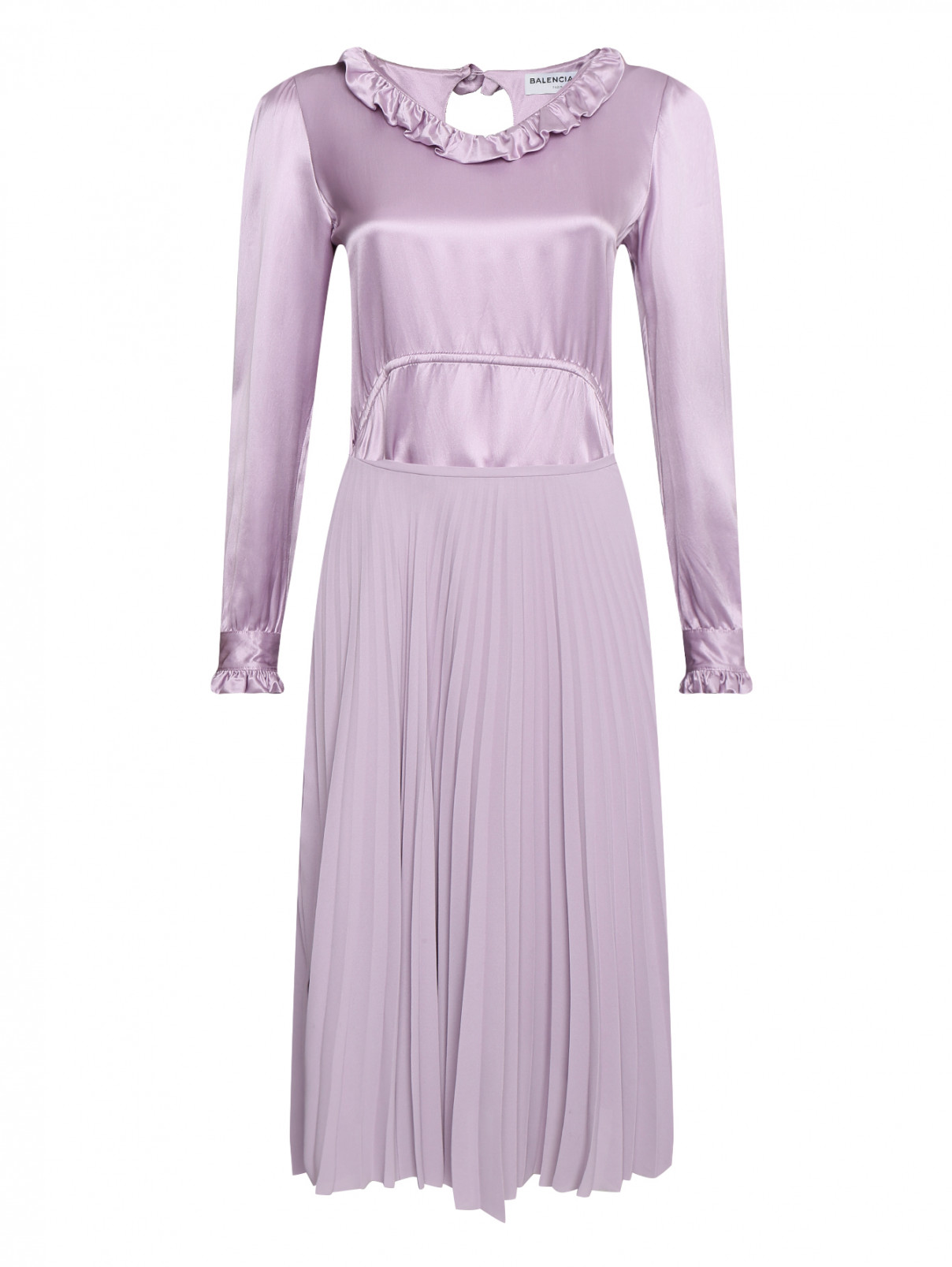 Платье миди из шелка Balenciaga  –  Общий вид  – Цвет:  Фиолетовый