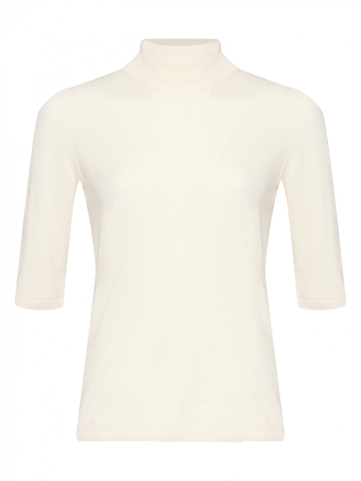 Джемпер из шерсти с короткими рукавами Max Mara  –  Общий вид  – Цвет:  Белый