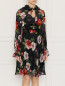 Платье из смешанного шелка с цветочным узором Luisa Spagnoli  –  МодельВерхНиз