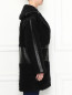 Пальто из шерсти и шелка с кожаными вставками Barbara Bui  –  МодельВерхНиз2