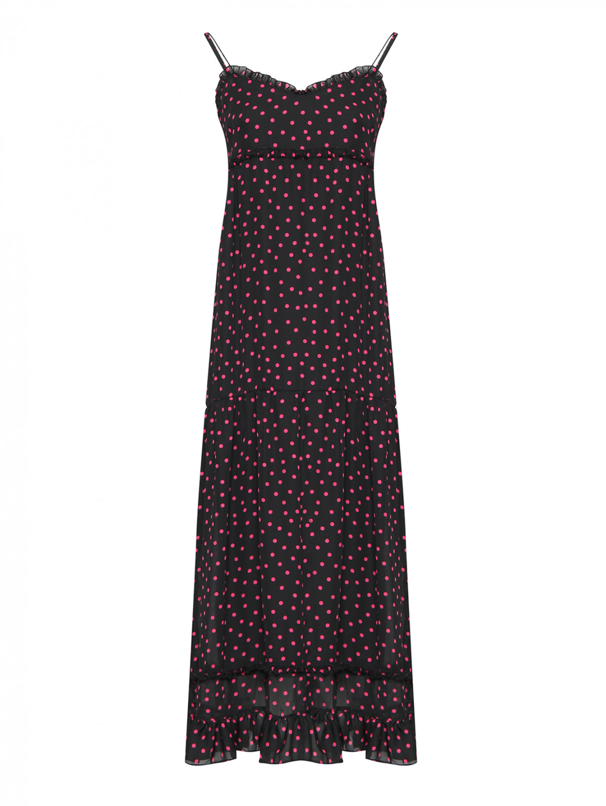 Платье в горошек McQ  –  Общий вид  – Цвет:  Черный