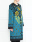 Пальто с узором и декоративной аппликацией Marina Rinaldi  –  МодельВерхНиз
