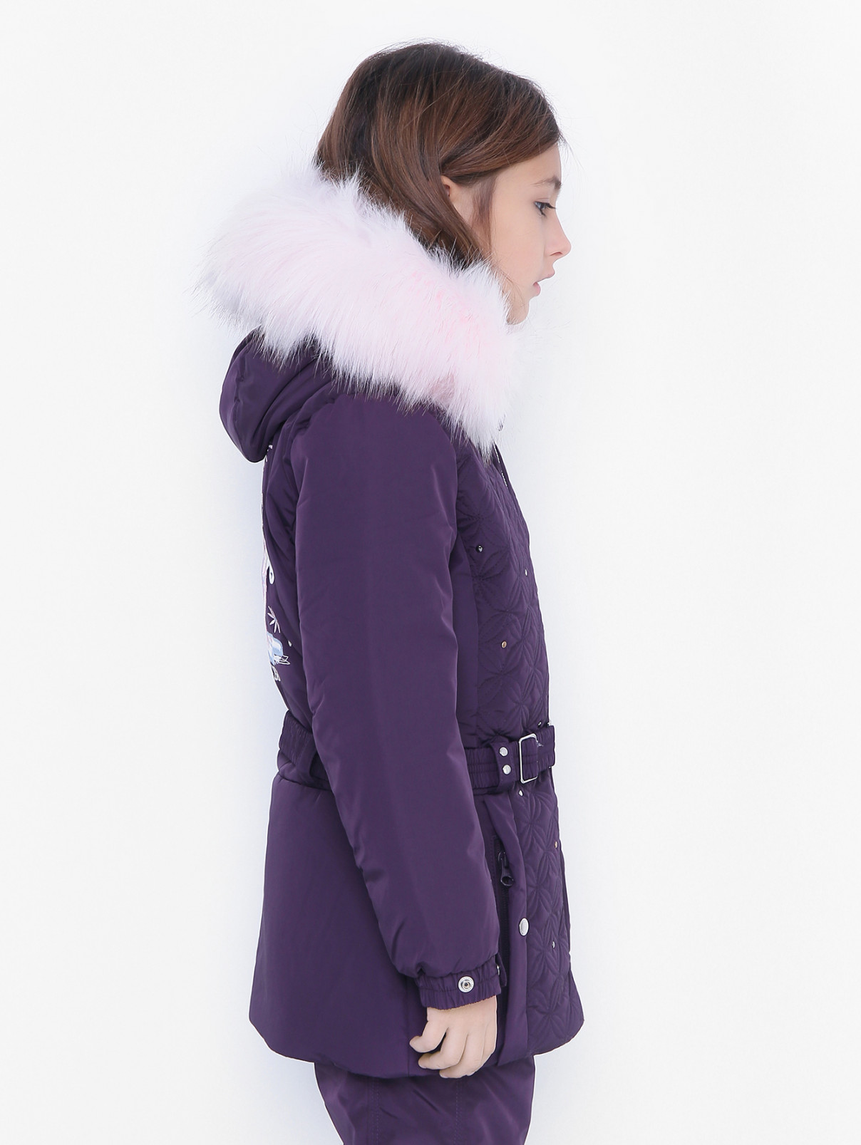 Горнолыжная куртка с металлическим декором Poivre Blanc  –  МодельВерхНиз2  – Цвет:  Фиолетовый