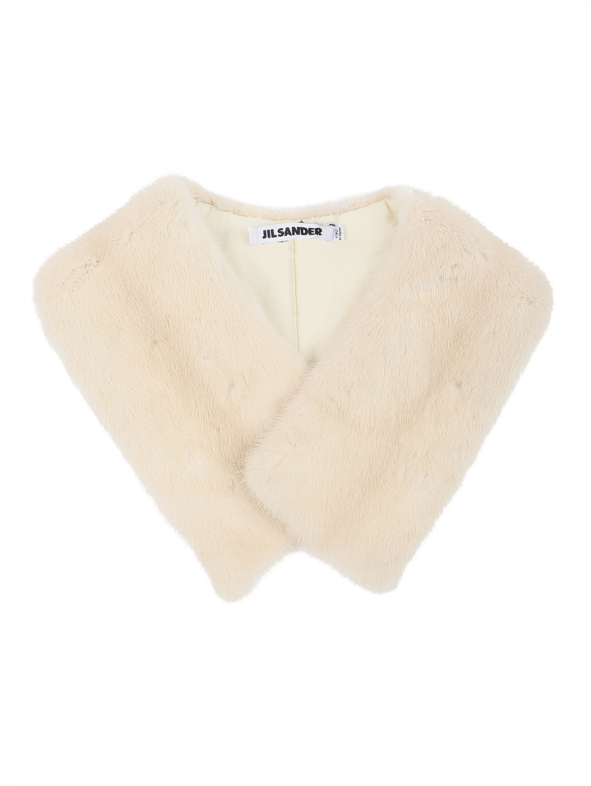 Воротник из меха норки Jil Sander  –  Общий вид  – Цвет:  Белый