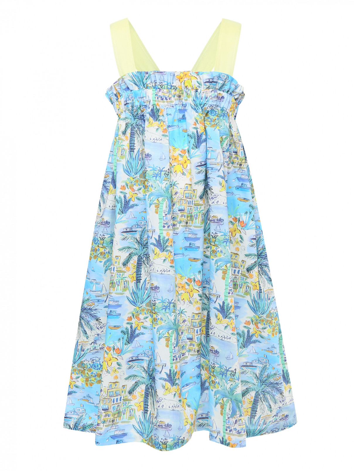 Платье из хлопка на лямках Il Gufo  –  Общий вид  – Цвет:  Узор
