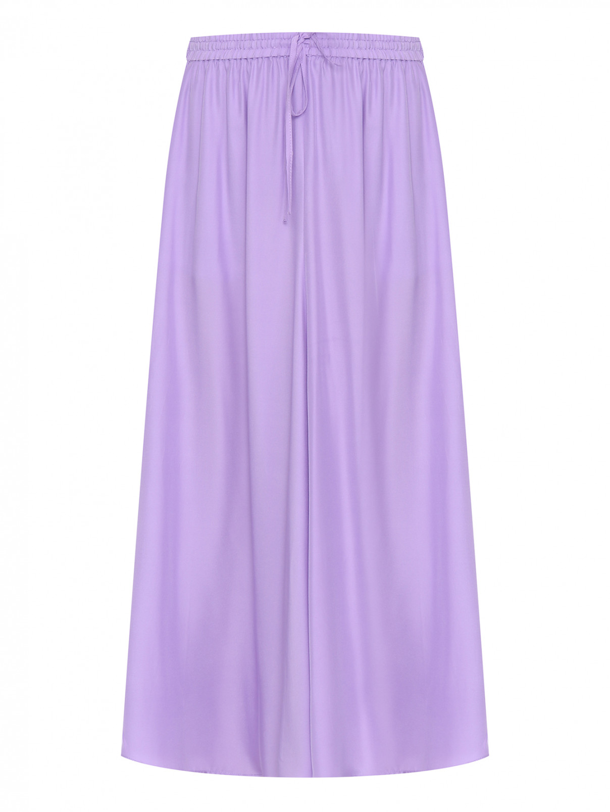 Юбка-миди из шелка на кулиске P.A.R.O.S.H.  –  Общий вид  – Цвет:  Фиолетовый