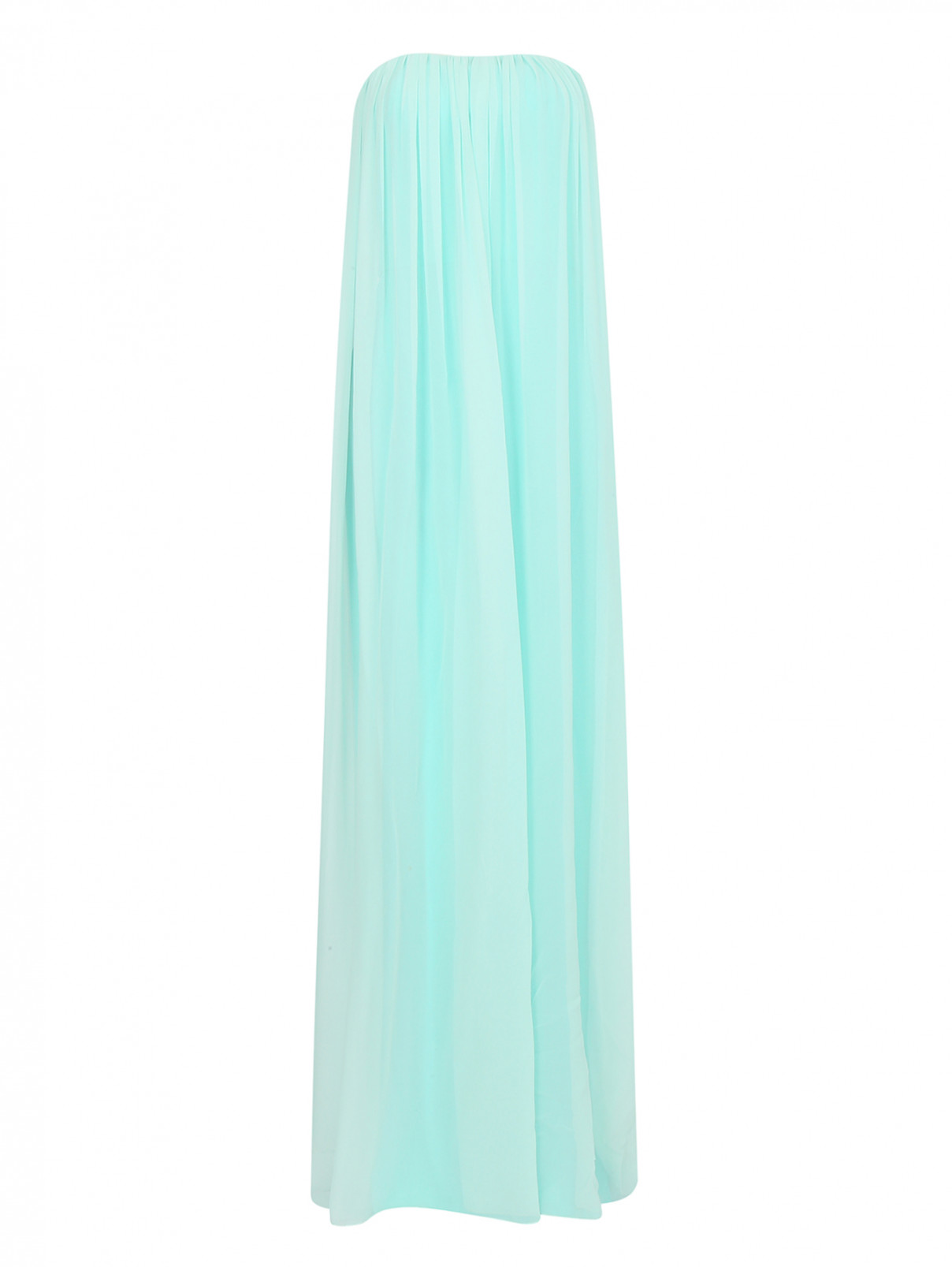 Платье-макси из шелка Kira Plastinina  –  Общий вид  – Цвет:  Синий