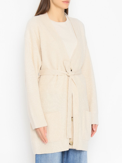 Кардиган с поясом и карманами Weekend Max Mara - МодельВерхНиз