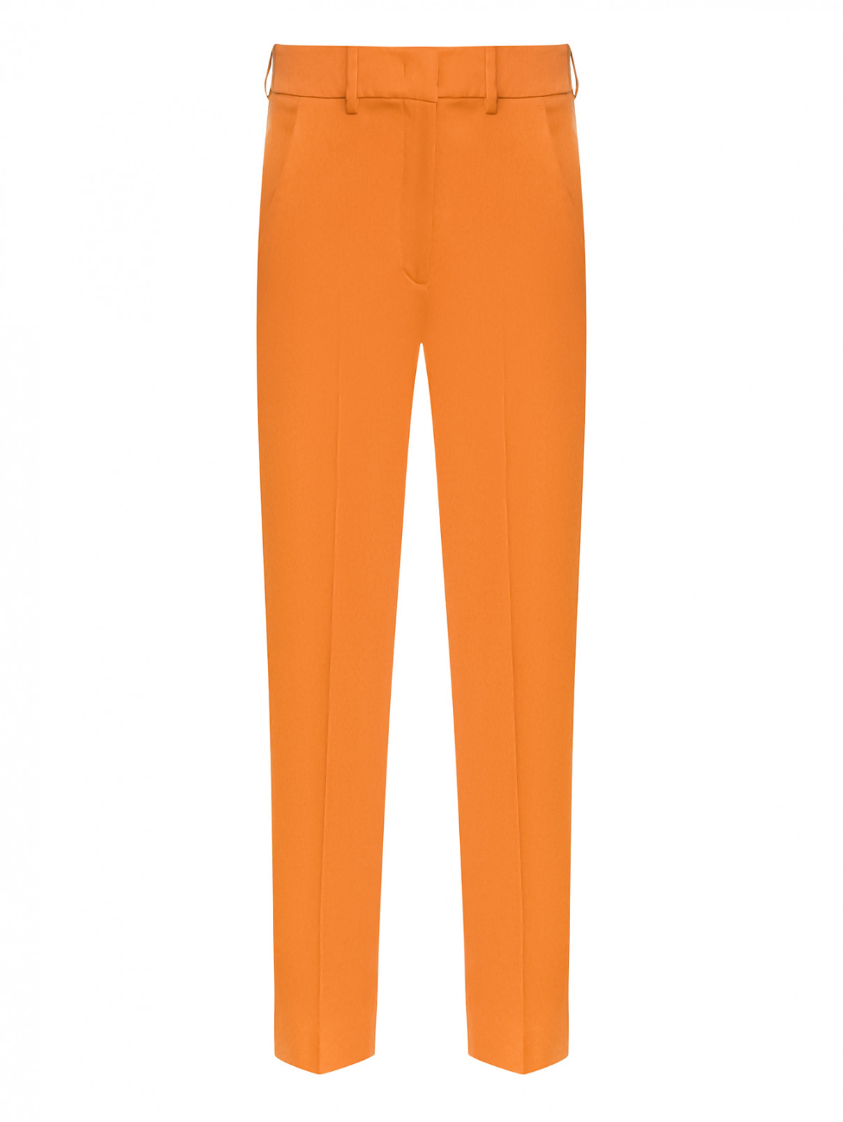 Брюки из хлопка прямого кроя с карманами Weekend Max Mara  –  Общий вид  – Цвет:  Оранжевый