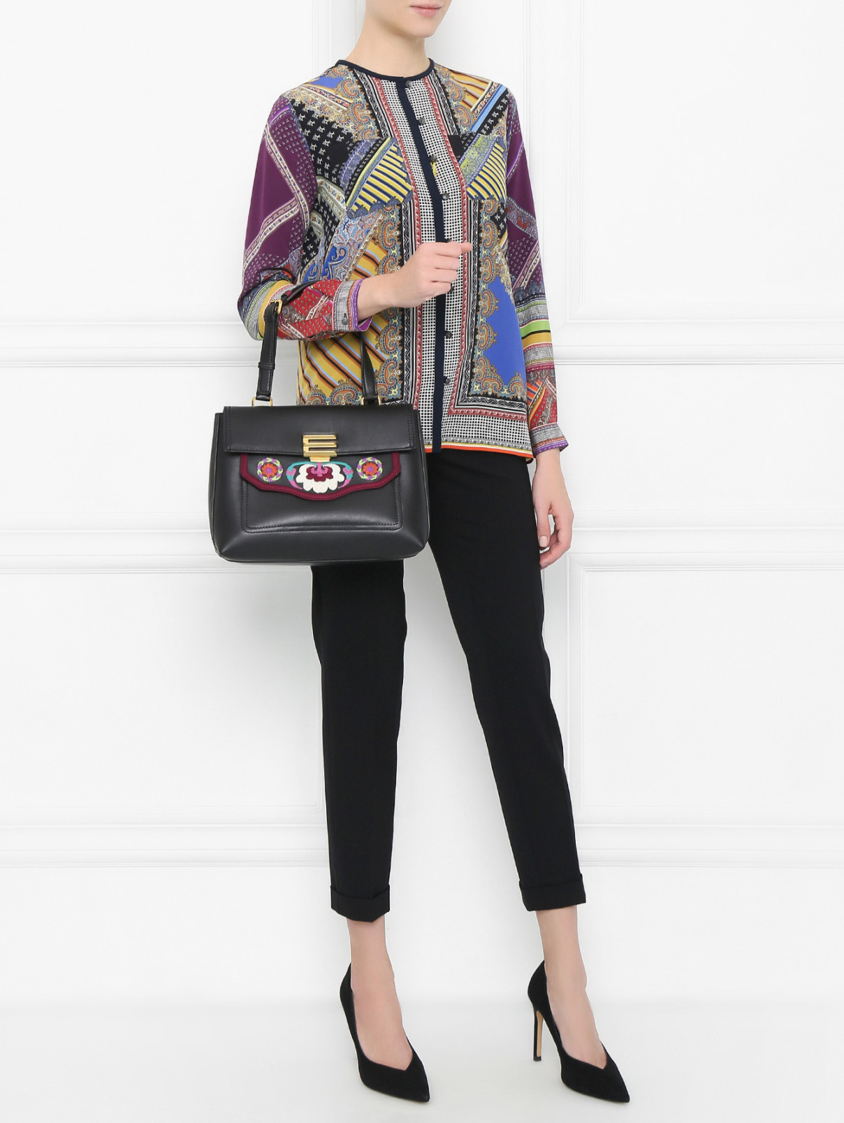 Блуза из шелка с узором "пейсли" Etro  –  Модель Общий вид  – Цвет:  Узор