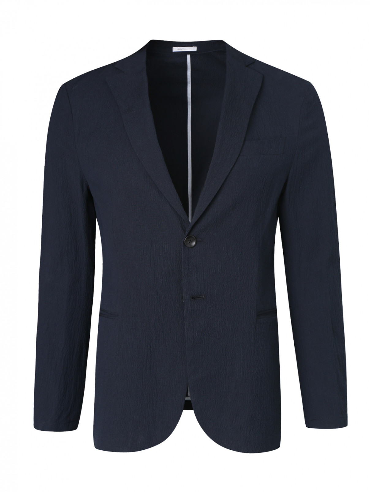 Пиджак из хлопка Armani Collezioni  –  Общий вид  – Цвет:  Синий