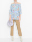 Блуза из вискозы и шелка с цветочным узором PennyBlack  –  МодельОбщийВид