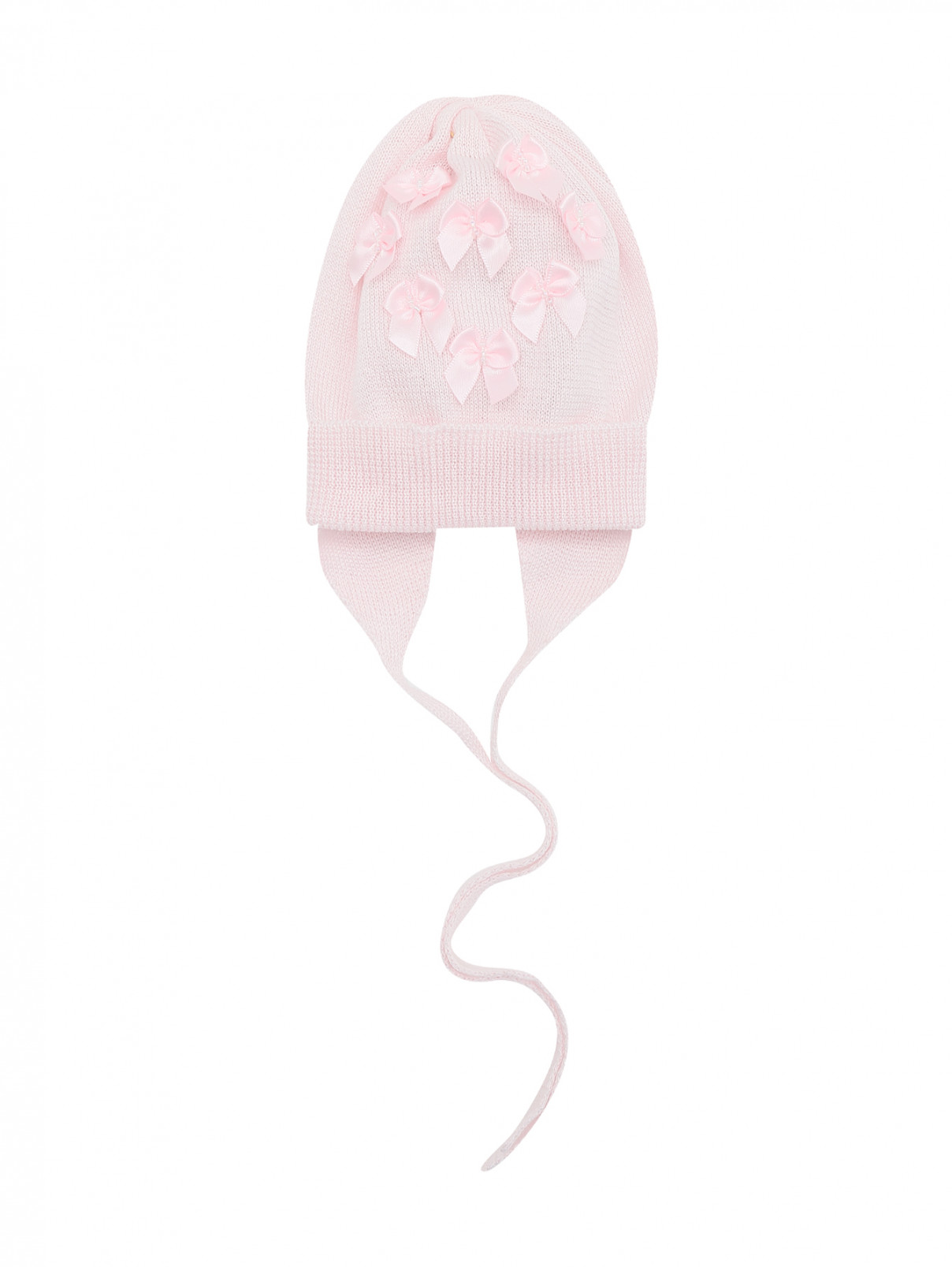 Шапка хлопковая с бантиками Catya  –  Общий вид  – Цвет:  Розовый
