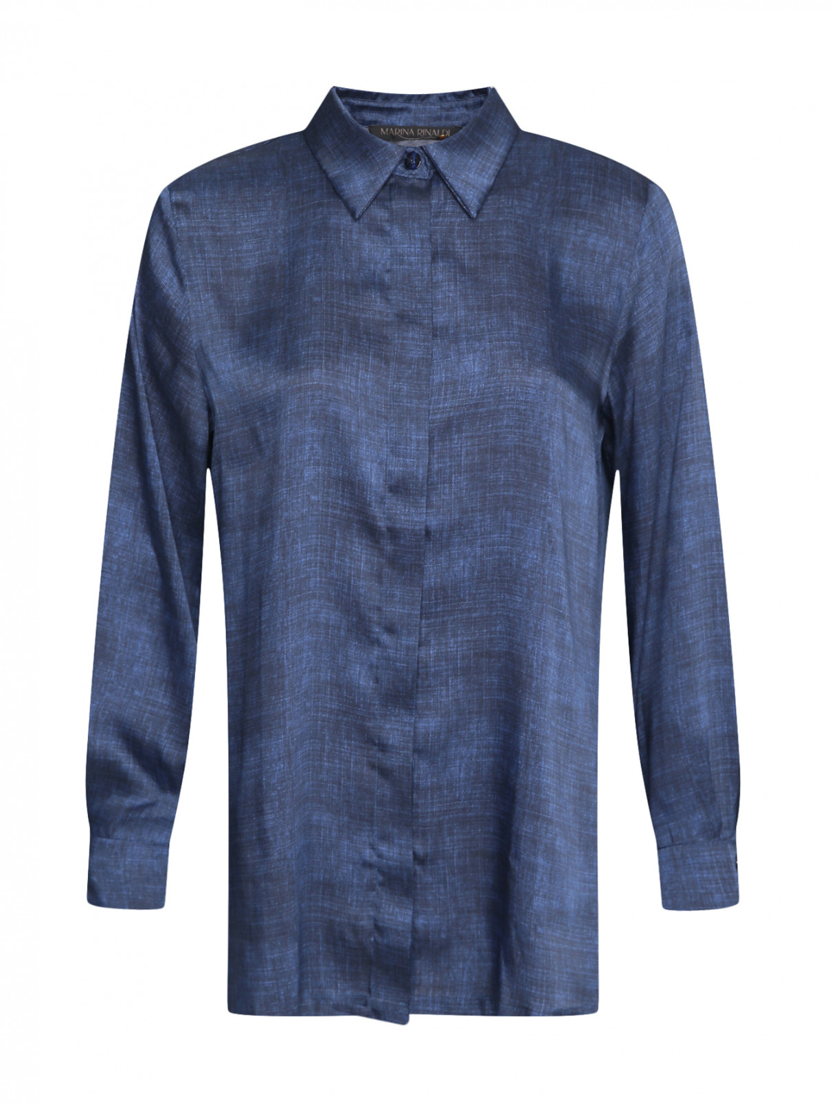 Рубашка свободного кроя Marina Rinaldi  –  Общий вид  – Цвет:  Синий