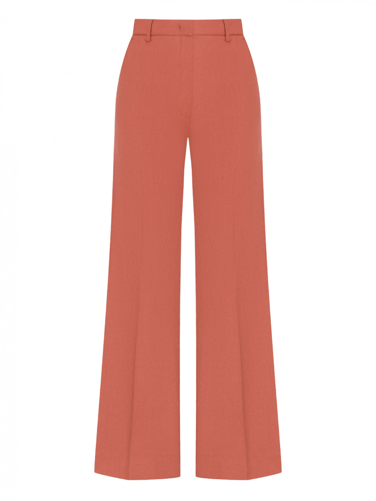 Широкие расклешенные костюмные брюки Weekend Max Mara  –  Общий вид  – Цвет:  Оранжевый