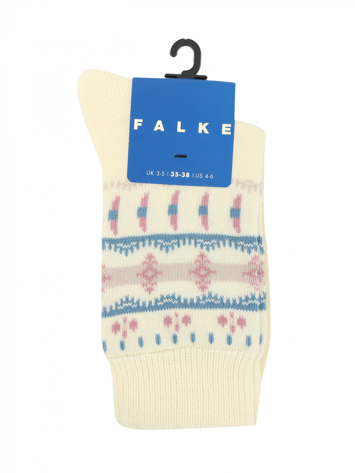Носки из смешанной шерсти с узором Falke  –  Общий вид  – Цвет:  Белый