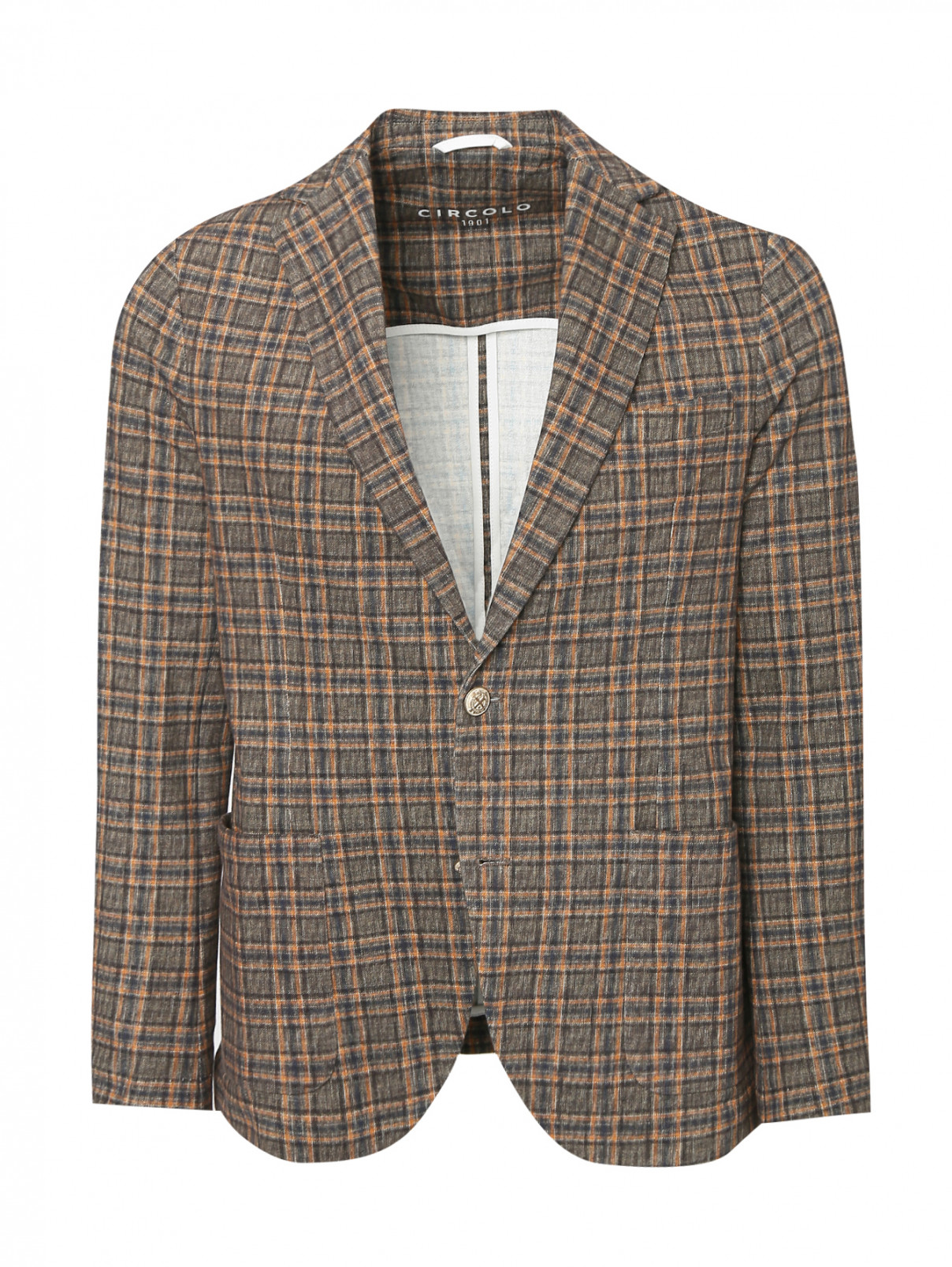 Пиджак из хлопка с узором Circolo  –  Общий вид  – Цвет:  Коричневый