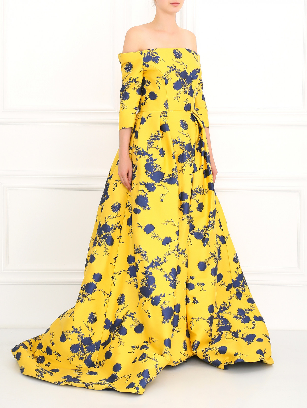 Платье-макси с узором Carolina Herrera  –  Модель Общий вид  – Цвет:  Узор