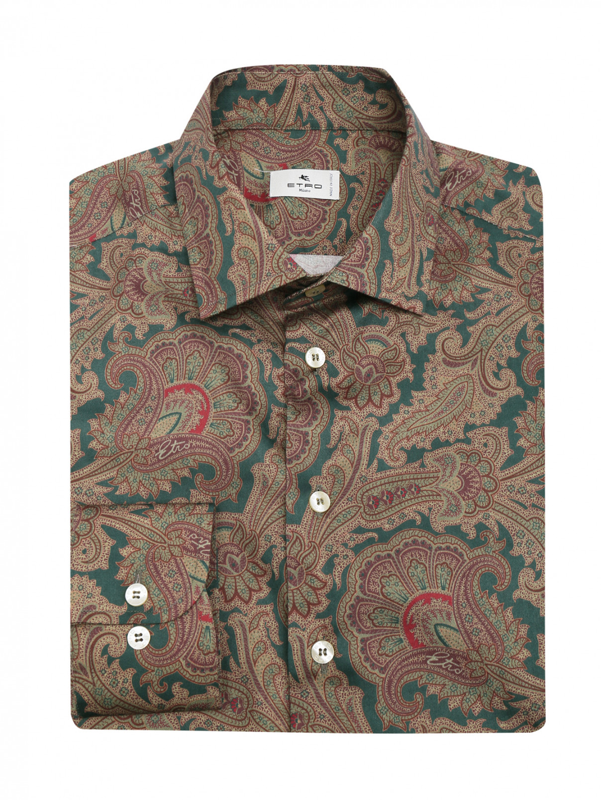 Рубашка из хлопка с узором Etro  –  Общий вид  – Цвет:  Мультиколор