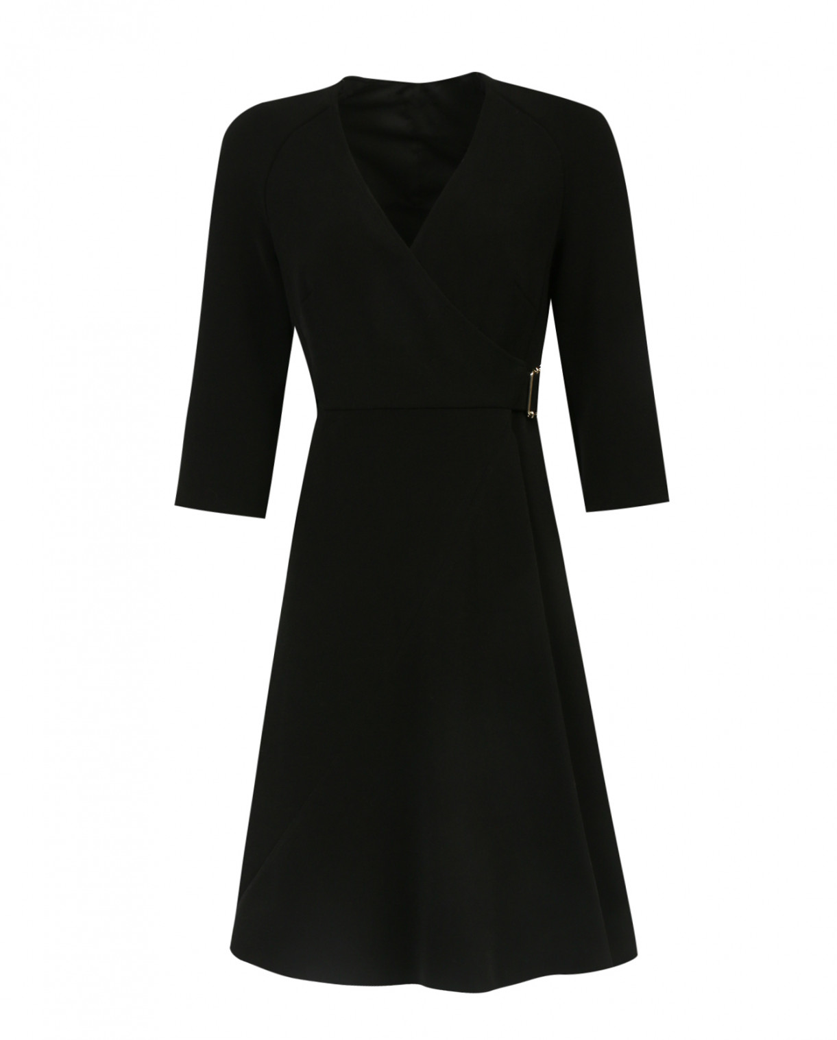 Платье с запахом и вырезом на груди Tara Jarmon  –  Общий вид  – Цвет:  Черный