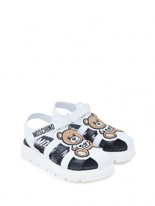 Сандалии из кожи с аппликацией Moschino - Общий вид