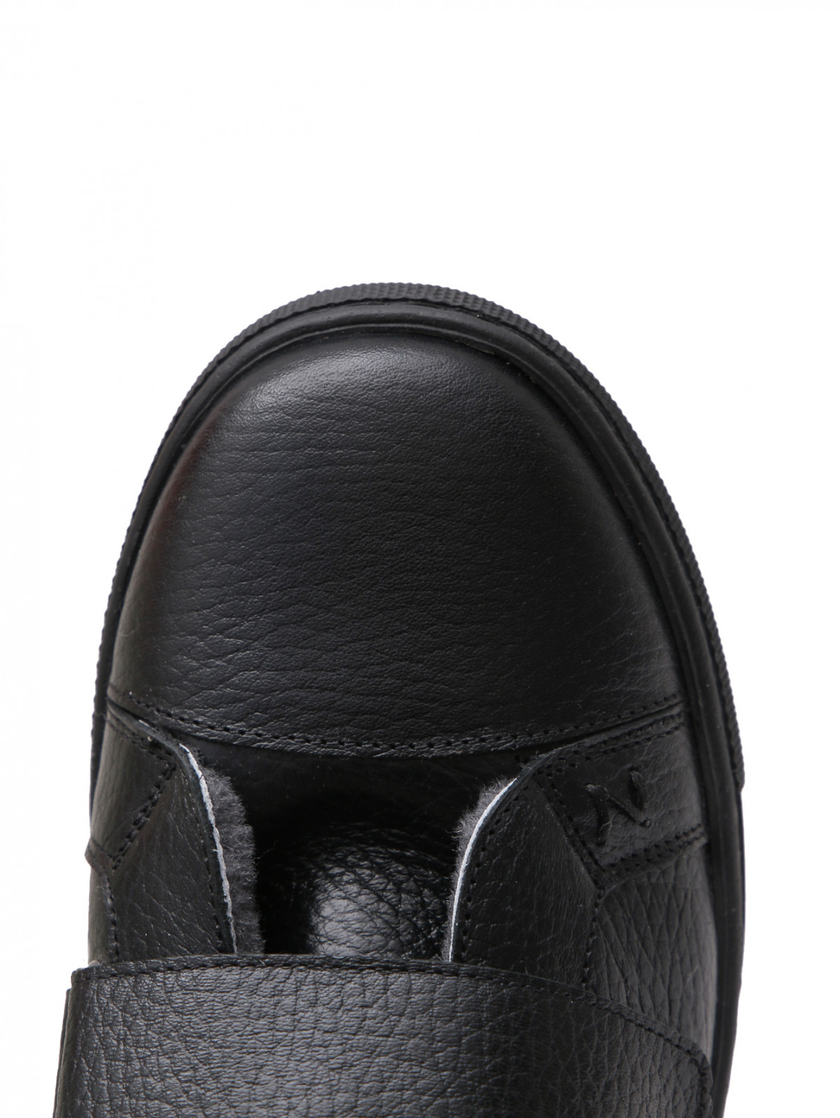 Ботинки из кожи на липучках Zecchino d`Oro  –  Обтравка3  – Цвет:  Черный