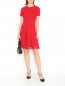 Трикотажное платье с декоративной вставкой из сетки Red Valentino  –  МодельОбщийВид