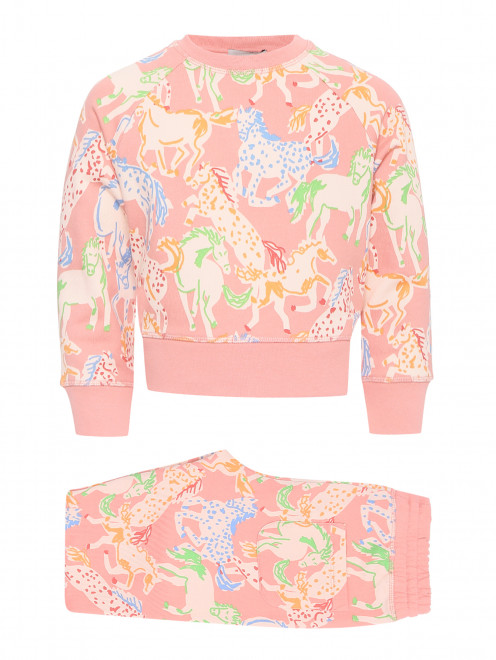 Костюм из хлопка с рисунком Stella McCartney kids - Общий вид