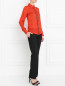 Блуза из шелка с узором и кружевной отделкой Moschino Cheap&Chic  –  Модель Общий вид