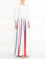 Платье-макси из шелка с длинными рукавами и контрастными вставками A La Russe  –  Модель Верх-Низ