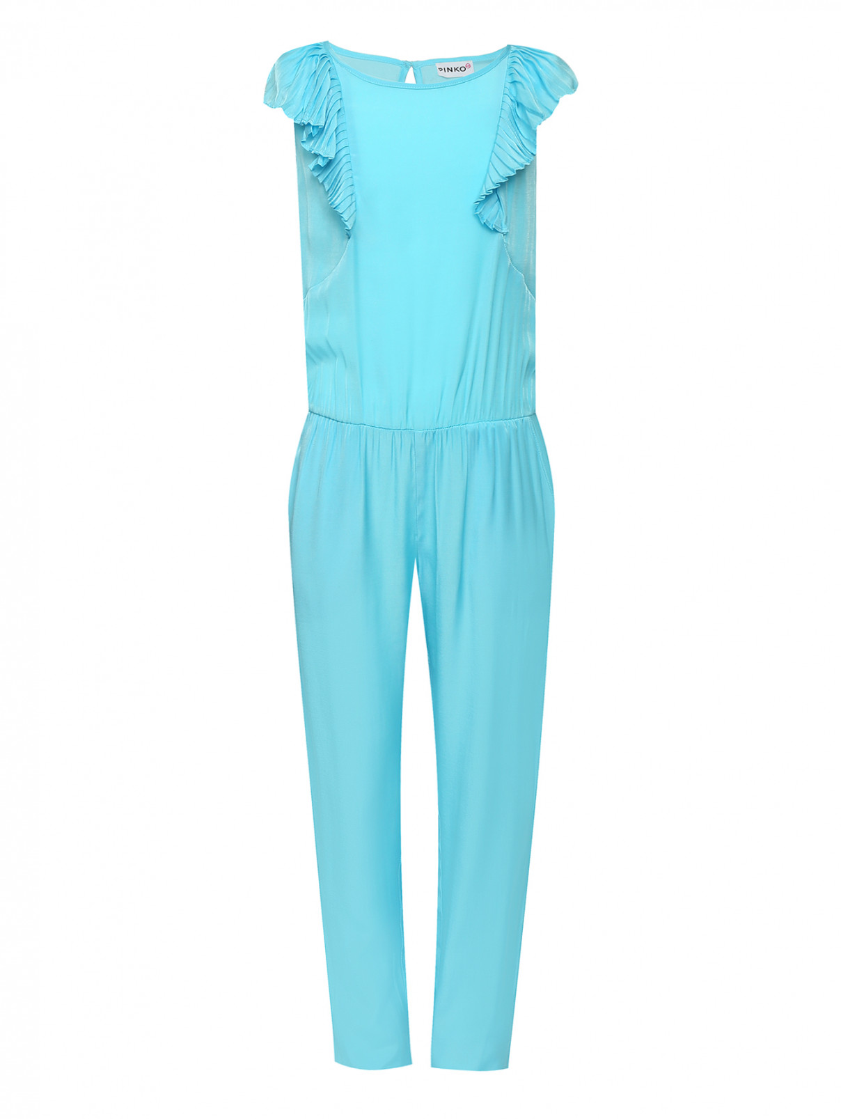 Комбинезон с карманами декорированный рюшами Pinko Up  –  Общий вид  – Цвет:  Синий