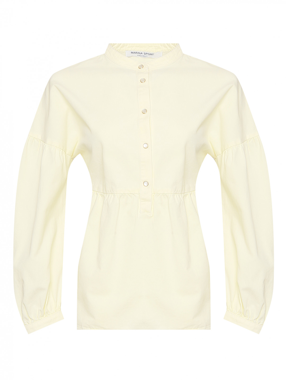 Блуза из хлопка на кнопках Marina Rinaldi  –  Общий вид  – Цвет:  Желтый