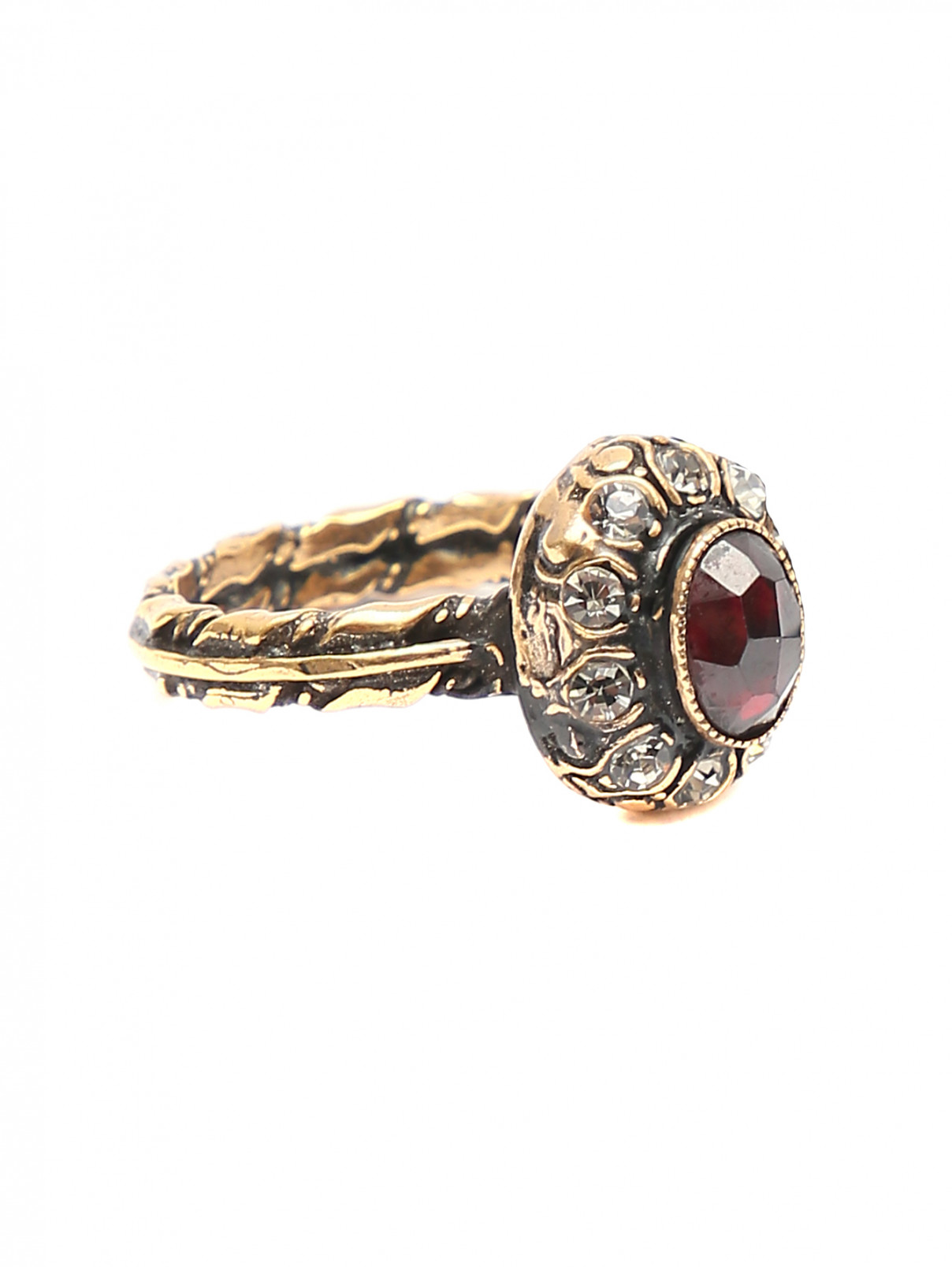 Кольцо из металла с кристаллом Maurizio Mori  –  Общий вид  – Цвет:  Красный