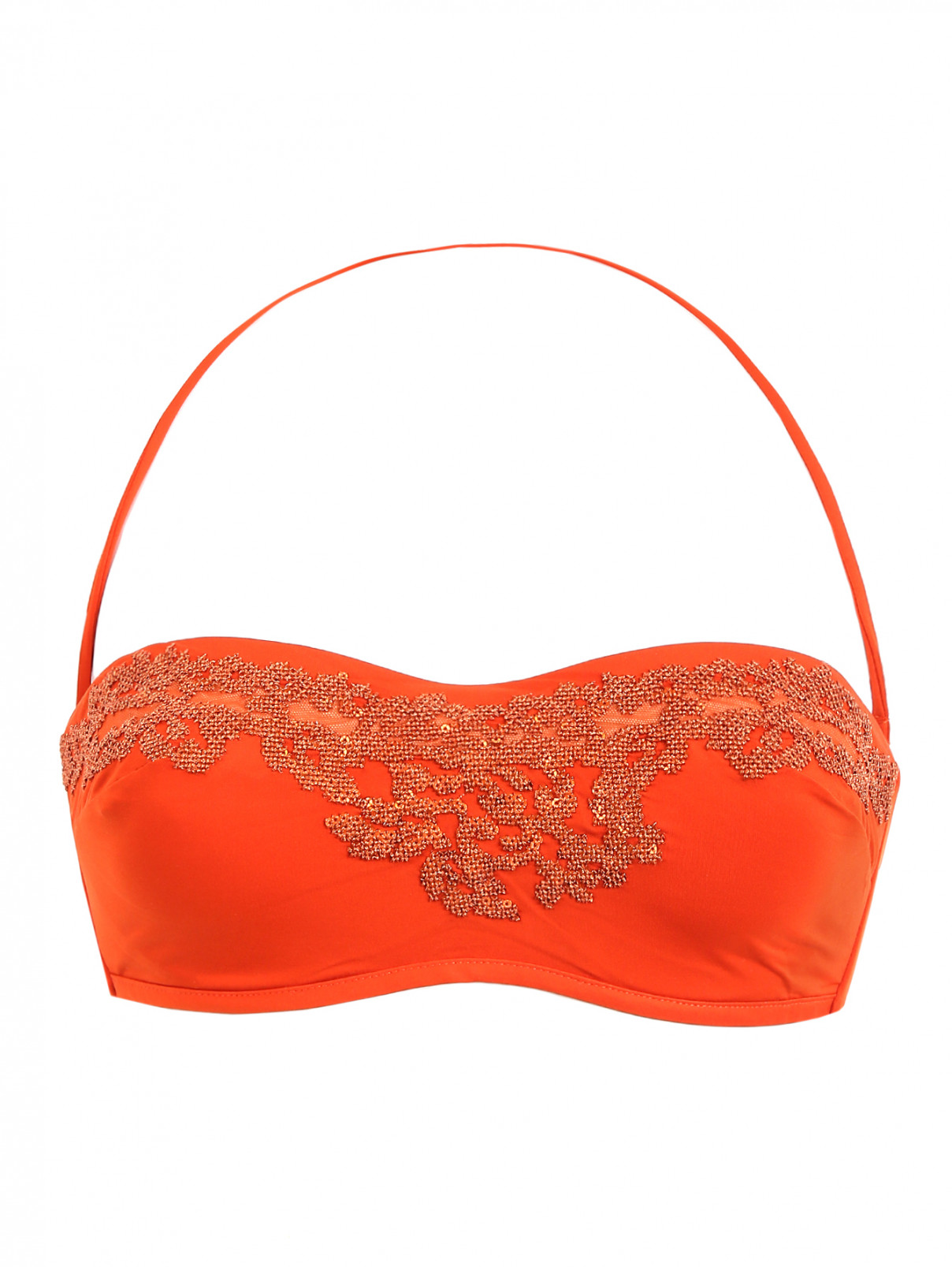 Купальник верх с вышивкой La Perla  –  Общий вид  – Цвет:  Оранжевый