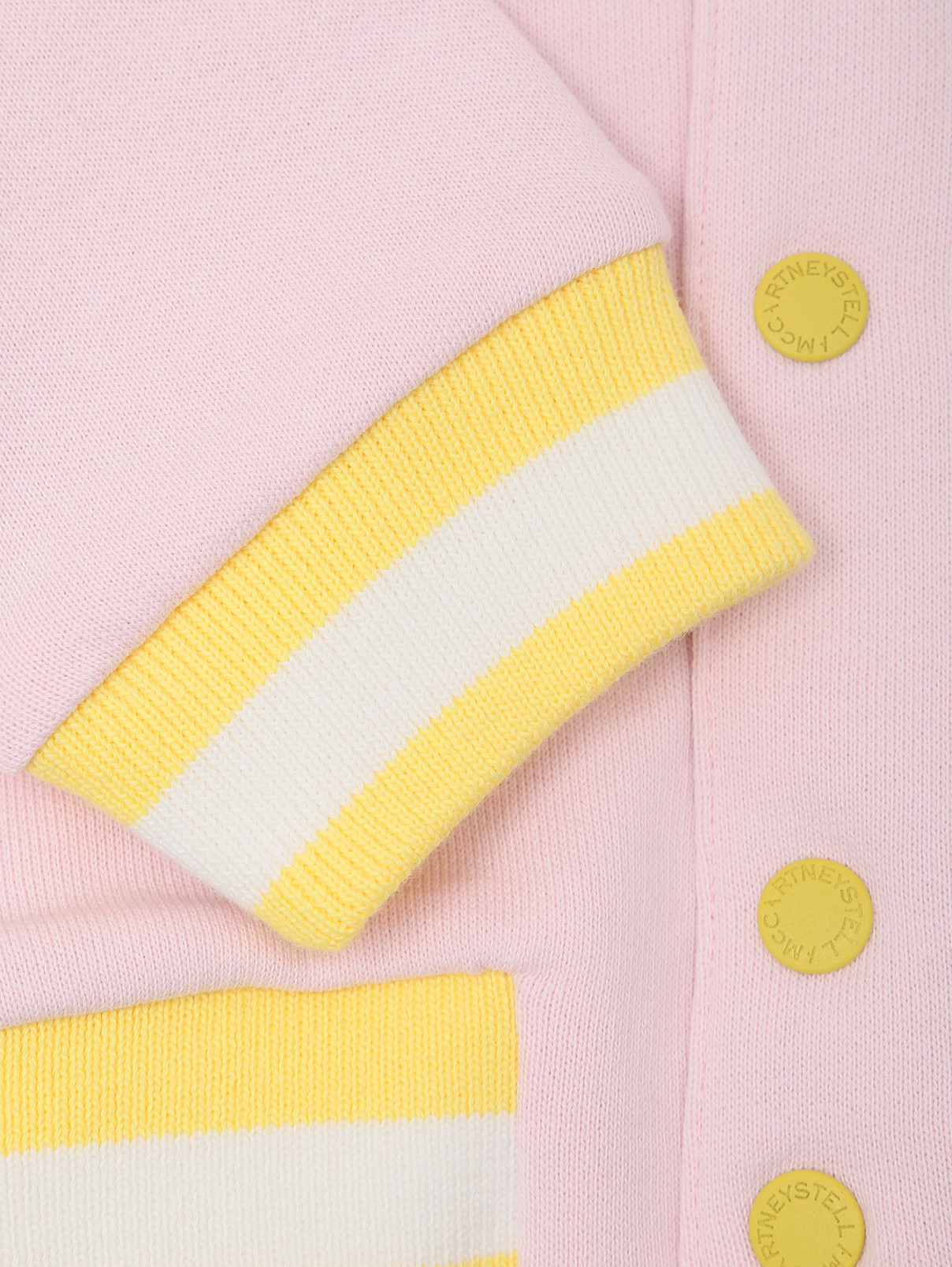 Хлопковая толстовка на кнопках Stella McCartney kids  –  Деталь1  – Цвет:  Розовый