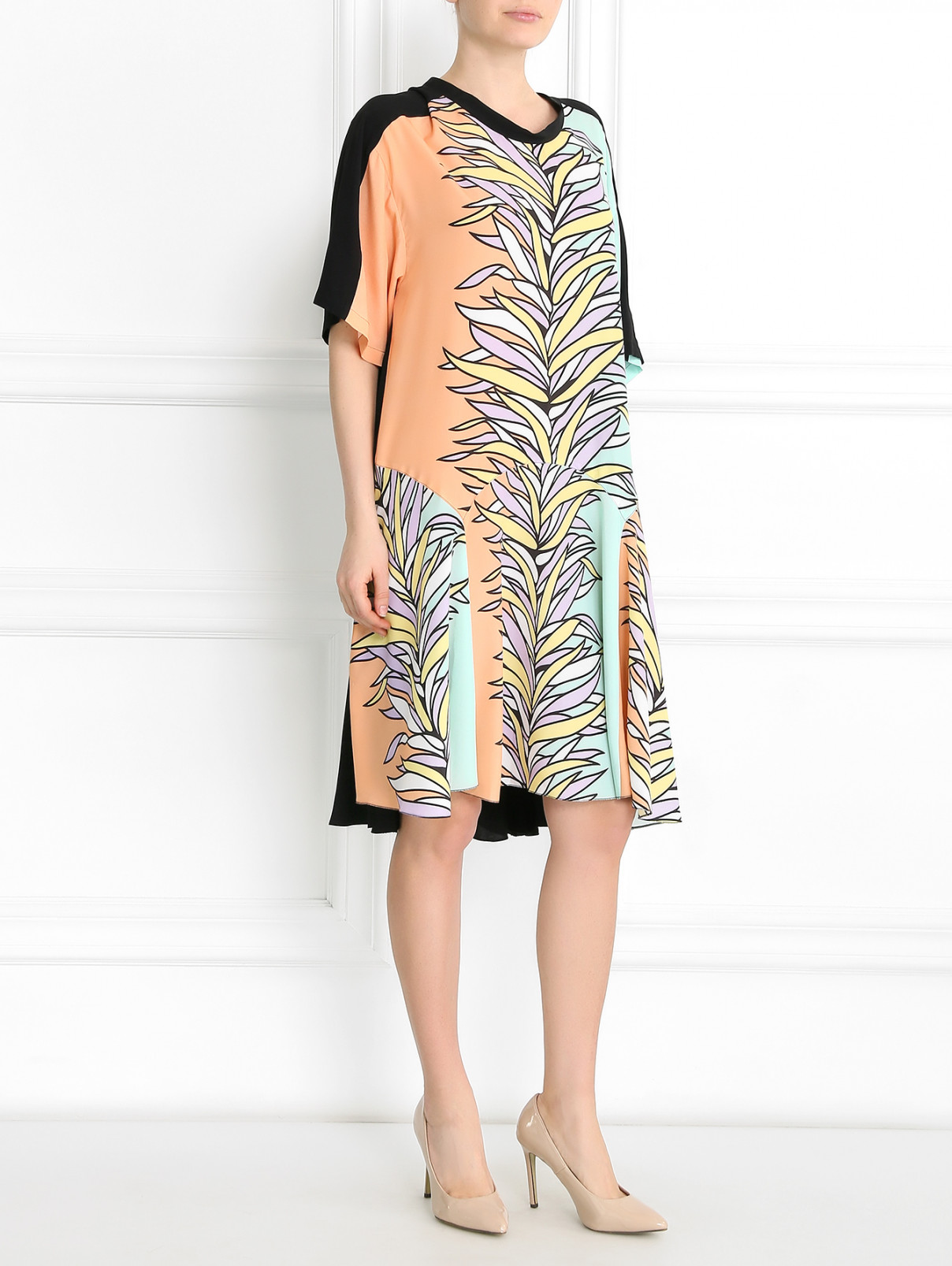 Платье свободного кроя с узором Antonio Marras  –  Модель Общий вид  – Цвет:  Черный