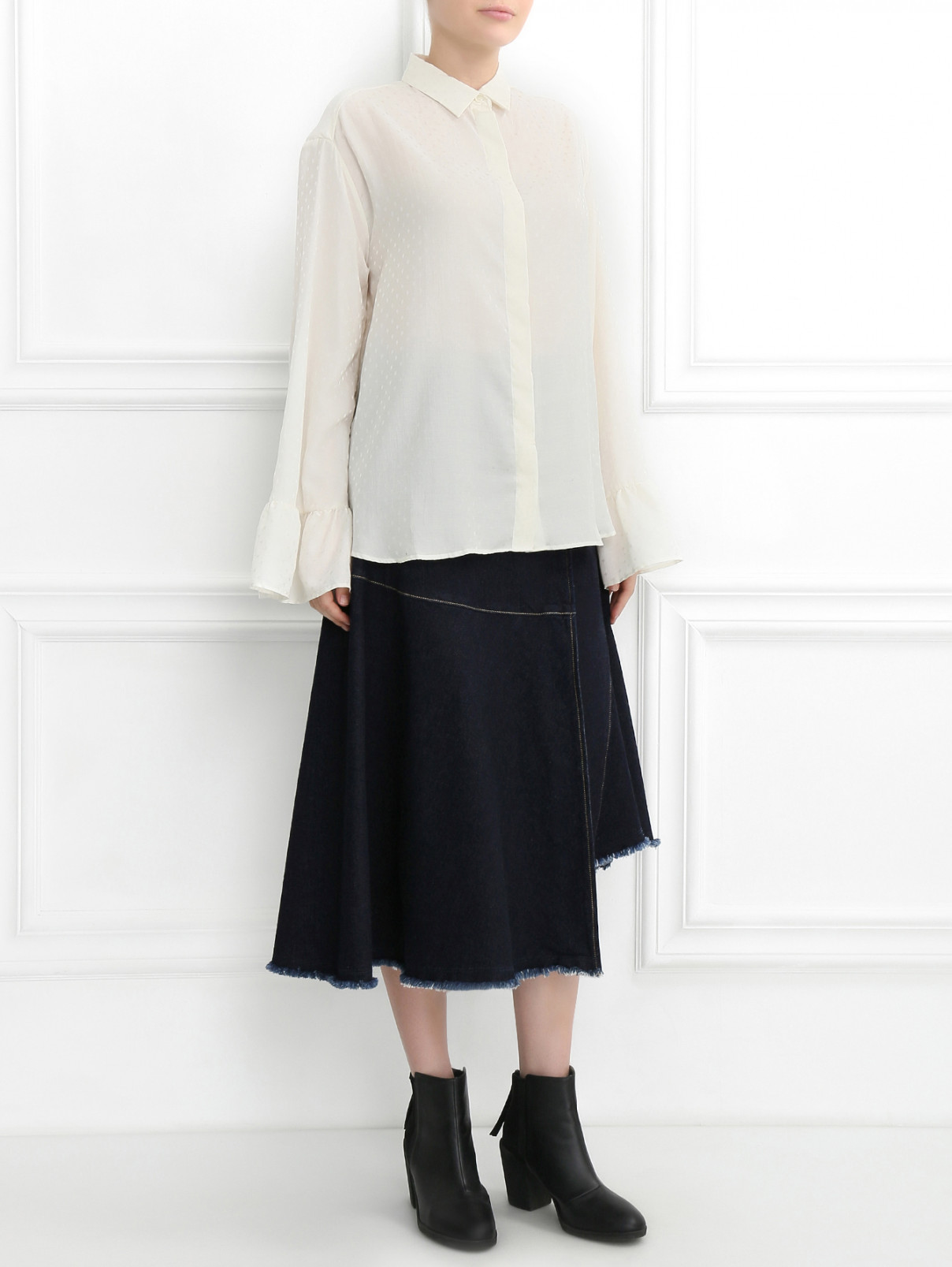 Блуза с разрезом на спине Iro  –  Модель Общий вид  – Цвет:  Бежевый